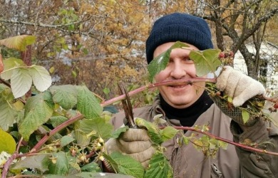 Осенние работы в саду - огороде.  Тыква на углях. 